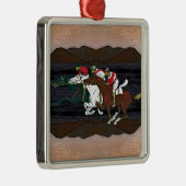 Race Horses Metalen Ornament (Rechts)