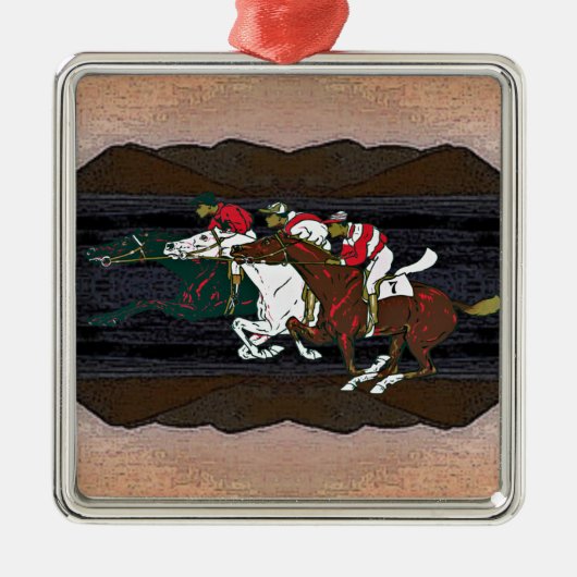 Race Horses Metalen Ornament (Voorkant)