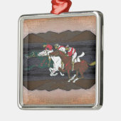 Race Horses Metalen Ornament (Links)