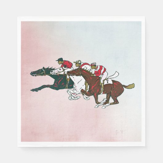 Race Horses Paper Napkin Servet (Voorkant)