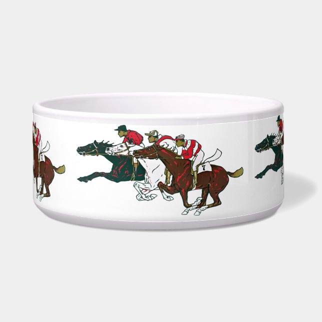 Race Horses Pet Bowl Voerbakje (Voorkant)