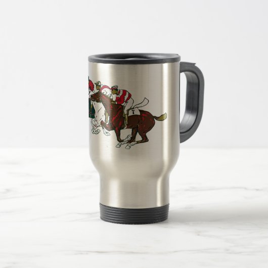 Race Horses Travel Mug Reisbeker (Voorkant rechts)