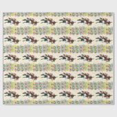 Race Horses Wrapping Paper Cadeaupapier (Vlak)