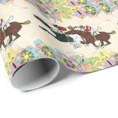 Race Horses Wrapping Paper Cadeaupapier (Rol Hoek)