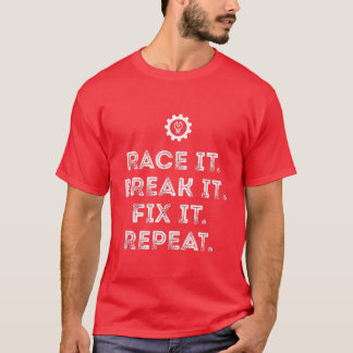 Race it Break it af terwijl hij grappige racemecha T-shirt