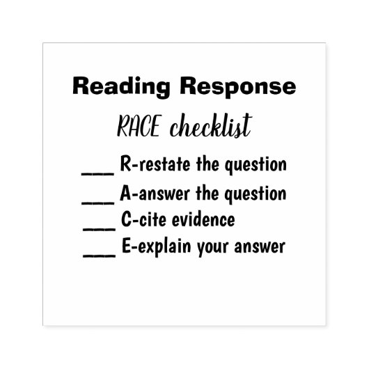 RACE-leesresponsbeoordeling Stempel (Afrduk)