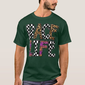 Race Life Racing Race Day Gecontkereerd vlaggenbor T-shirt