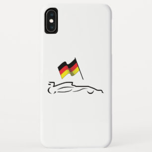 Race-lijntekening met Duitse vlag Case-Mate iPhone Case