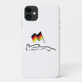 Race-lijntekening met Duitse vlag Case-Mate iPhone Case (Achterkant)