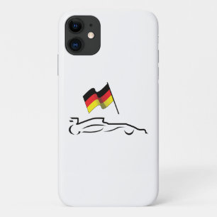 Race-lijntekening met Duitse vlag Case-Mate iPhone Case