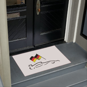 Race-lijntekening met Duitse vlag Deurmat