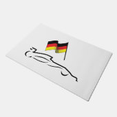 Race-lijntekening met Duitse vlag Deurmat (Schuin)