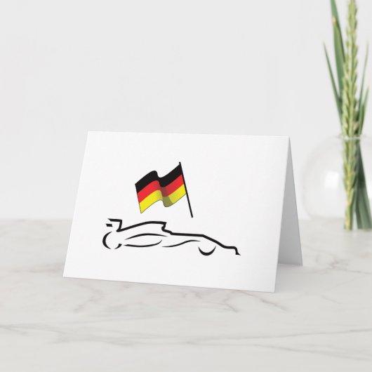 Race-lijntekening met Duitse vlag Kaart (Voorkant)