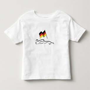 Race-lijntekening met Duitse vlag Kinder Shirts