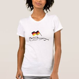 Race-lijntekening met Duitse vlag T-shirt