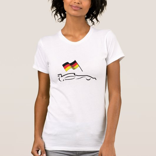 Race-lijntekening met Duitse vlag T-shirt (Voorkant)