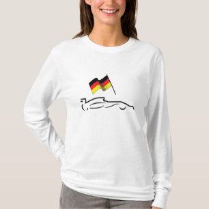 Race-lijntekening met Duitse vlag T-shirt