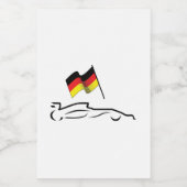 Race-lijntekening met Duitse vlag Voedselcontainer Etiket (Enkel label)