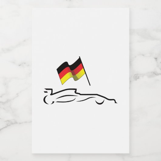 Race-lijntekening met Duitse vlag Voedselcontainer Etiket (Enkel label)