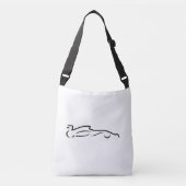 Race Line Drawing Silhouette Crossbody Tas (Voorkant)