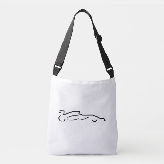Race Line Drawing Silhouette Crossbody Tas (Voorkant)