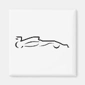 Race Line Drawing Silhouette Magneet (Voorkant)