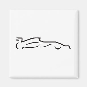 Race Line Drawing Silhouette Magneet
