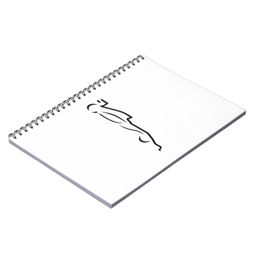 Race Line Drawing Silhouette Notitieboek (Linkerzijde)