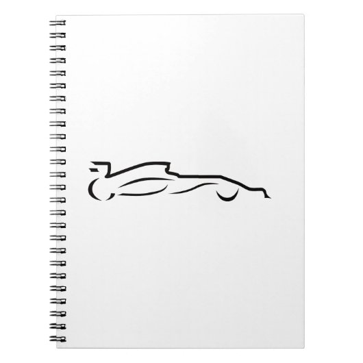 Race Line Drawing Silhouette Notitieboek (Voorkant)