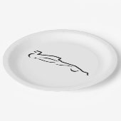 Race Line Drawing Silhouette Papieren Bordje (Gekanteld)