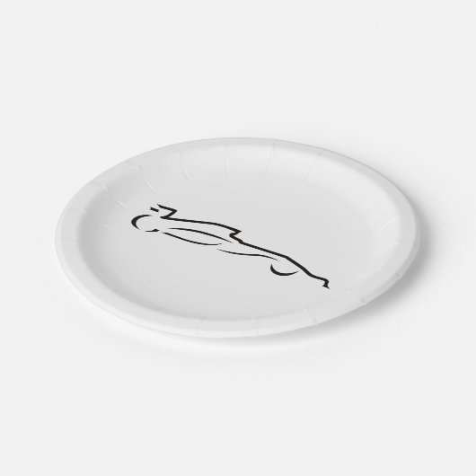 Race Line Drawing Silhouette Papieren Bordje (Gekanteld)