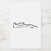 Race Line Drawing Silhouette Voedselcontainer Etiket (Enkel label)