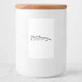 Race Line Drawing Silhouette Voedselcontainer Etiket (Voorkant)