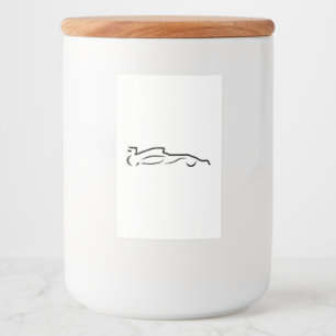 Race Line Drawing Silhouette Voedselcontainer Etiket