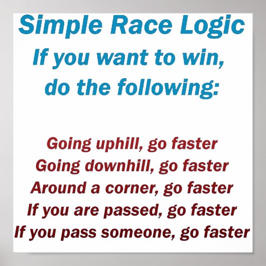 Race Logic Poster (Voorkant)