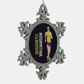 Race-lopen Tin Sneeuwvlok Ornament (Links)