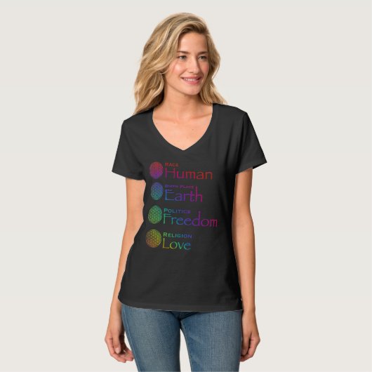 Race: Menselijke geboorteplaats: Grondpolitiek: vr T-shirt (Voorkant volledig)