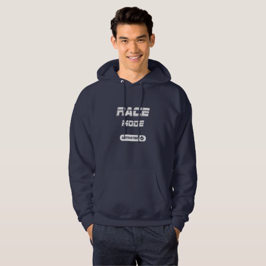 Race mode white. hoodie (Voorkant volledig)