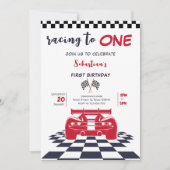 Race naar de eerste verjaardag van de kinderen kaart (Voorkant)