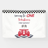 Race naar de eerste verjaardag van de kinderen spandoek (Horizontaal)