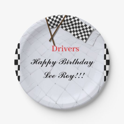 Race naar de overwinning papieren bordje (Voorkant)