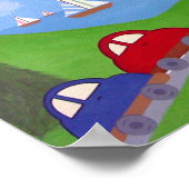 Race naar de Regatta - 8 x 10 auto's bootstralen K Poster (Hoek)