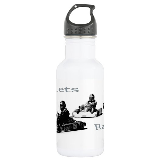 Race naar Finish - Go Cart Racers Water Bottle Waterfles (Voorkant)
