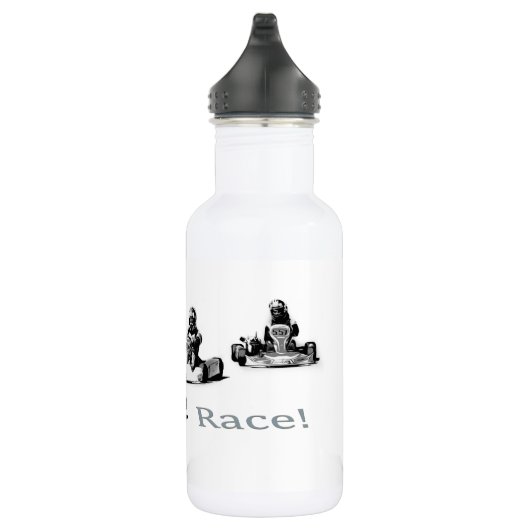 Race naar Finish - Go Cart Racers Water Bottle Waterfles (Rechts)