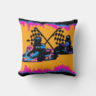 Race naar Finish - Go Kart Racers Kussen