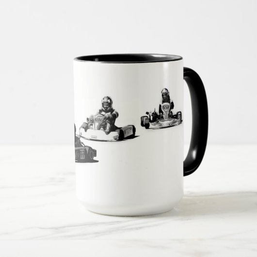 Race naar Finish - Go Kart Racers Mok (Voorkant rechts)