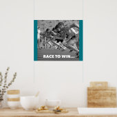Race naar Win - Motivatie lopend Poster (Keuken)