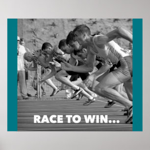 Race naar Win - Motivatie lopend Poster