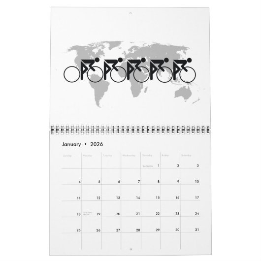 Race nr. 3 zwart op wit kalender (Jan 2026)