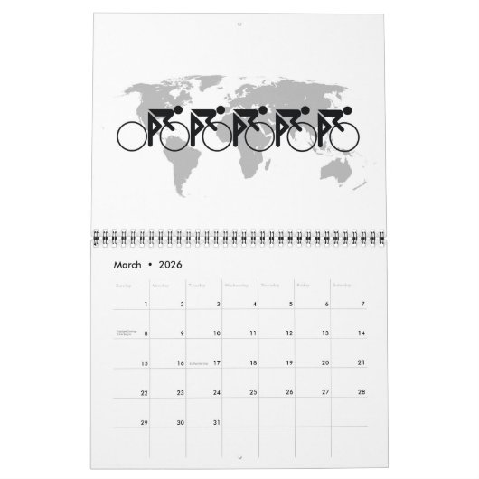 Race nr. 3 zwart op wit kalender (Mar 2026)